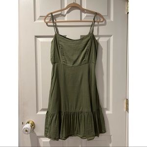 Old Navy Olive Green Ruffle Skirt Mini Dress